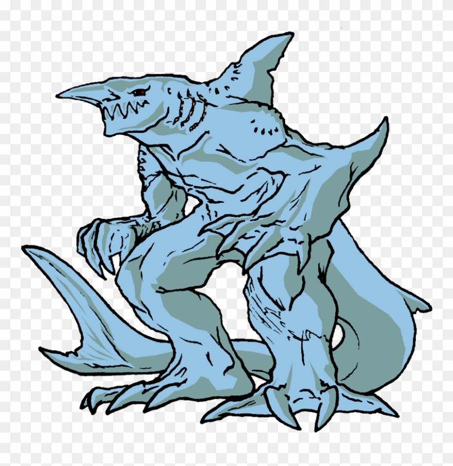 Drawing Shark Remora Clip Art Transparent Stock - Goblin Shark - Png Download