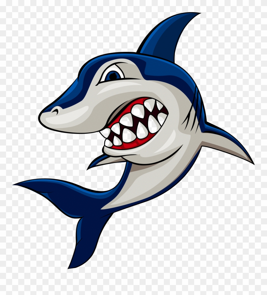 Clipart Shark Cartoon - Gambar Ikan Hiu Kartun - Png Download