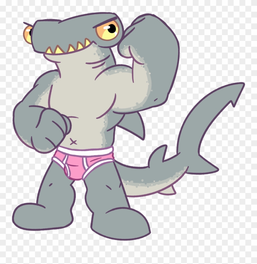 Graphic Freeuse Download Hammerhead Shark In Underwear - Hammerhead Shark Cartoon Drawing Clipart