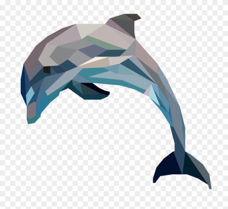 Geometric Dolphin Clipart Geometry Miami Dolphins - Geometric Dolphin Drawing - Png Download