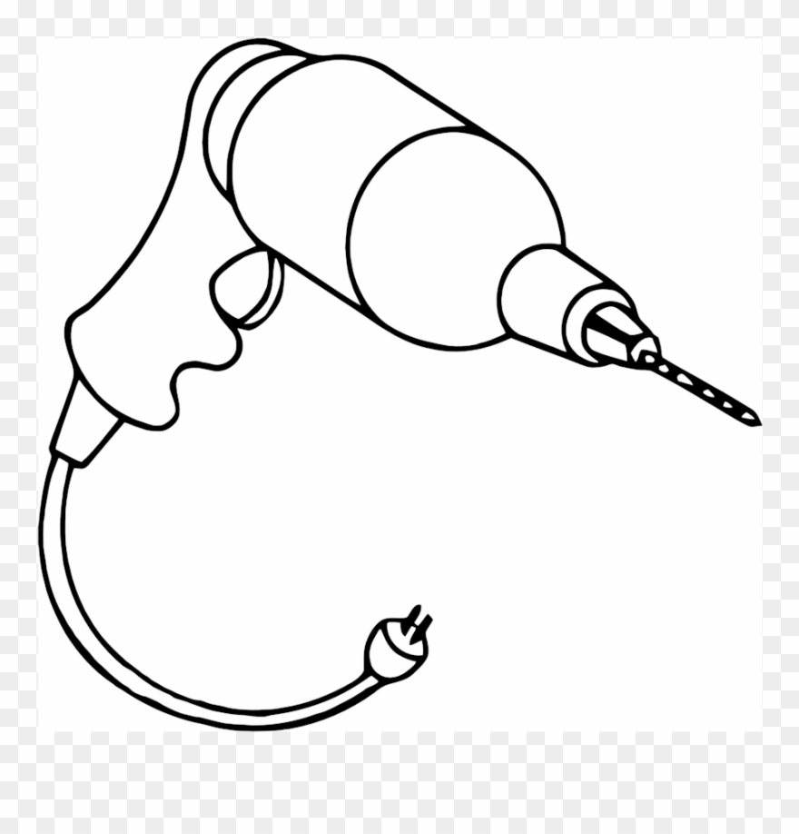 Power Drill - Tools - Power Drill Coloring Page Clipart