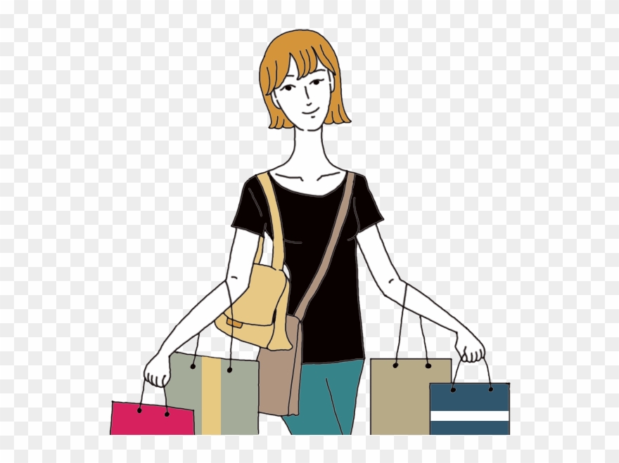 Mall Clipart Department Store - Too Many Bags Cartoon - Png Download