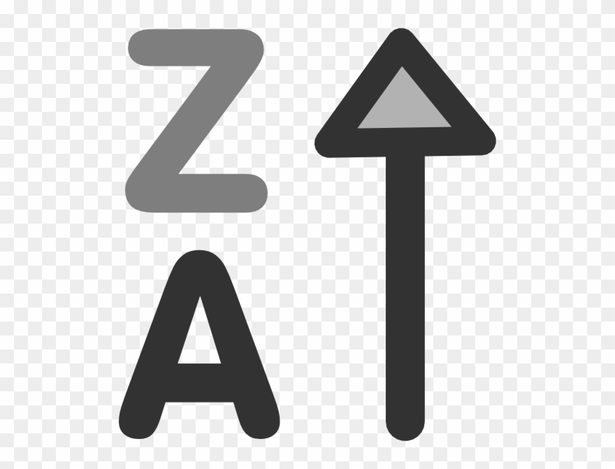 Decrease Alphabetically Clip Art - Gambar Ikon Sort - Png Download