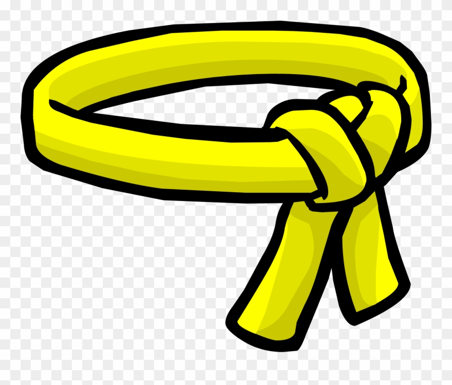 Ninja Clipart Belt - Club Penguin Yellow Belt - Png Download