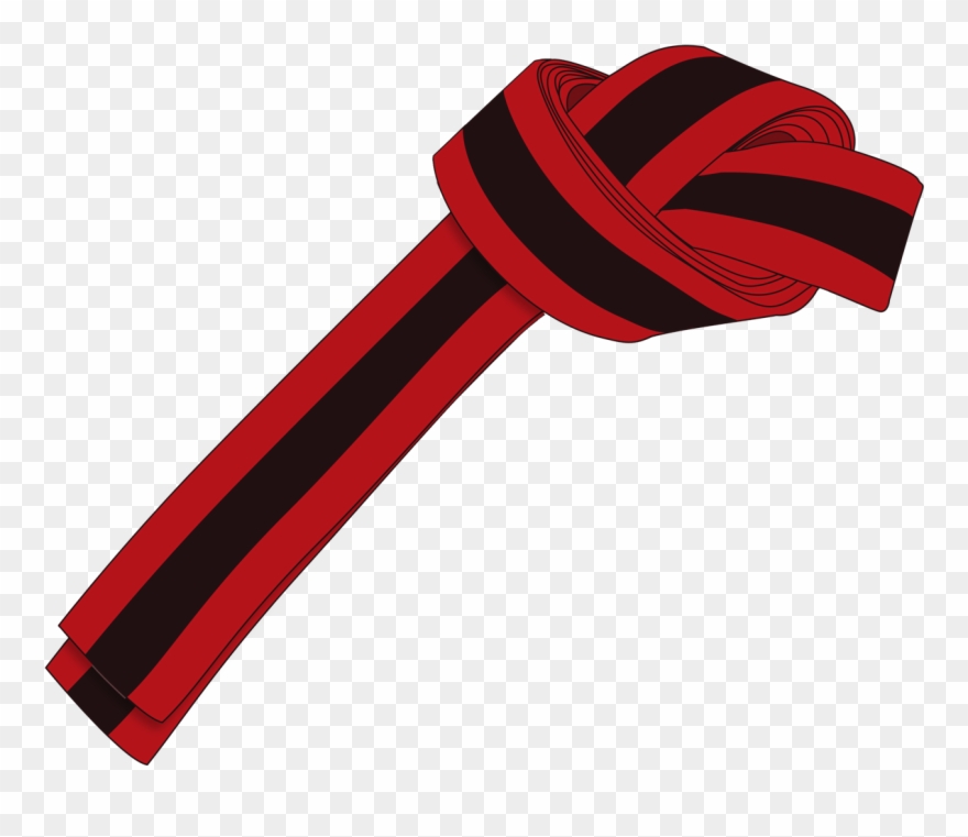 Ichf Red Black Belt 2nd Gup Large - Red With Black Stripe Belt Clipart