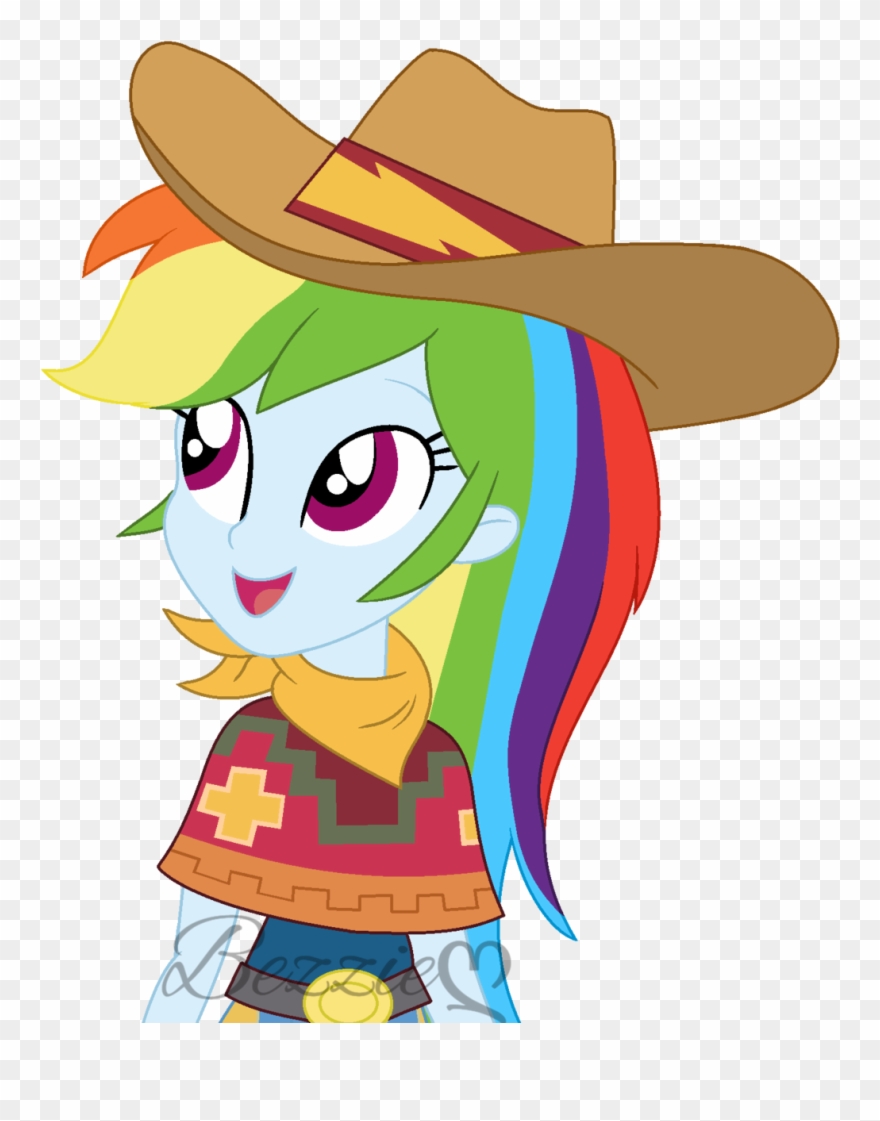 Graphic Cowboy Hat Clipart - Equestria Girls Cowgirl Rainbow Dash - Png Download