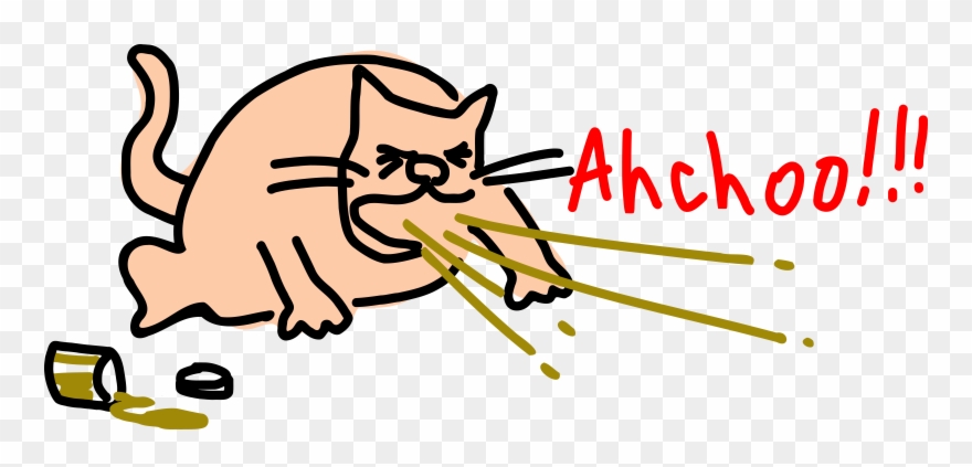 Big Image - Sneezing Cat Clipart - Png Download
