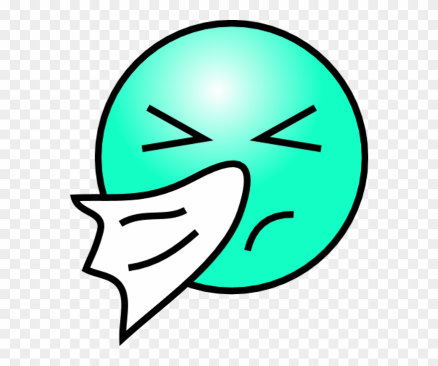 Smiley Face Sneezing - Sneezing Smiley Face Clipart