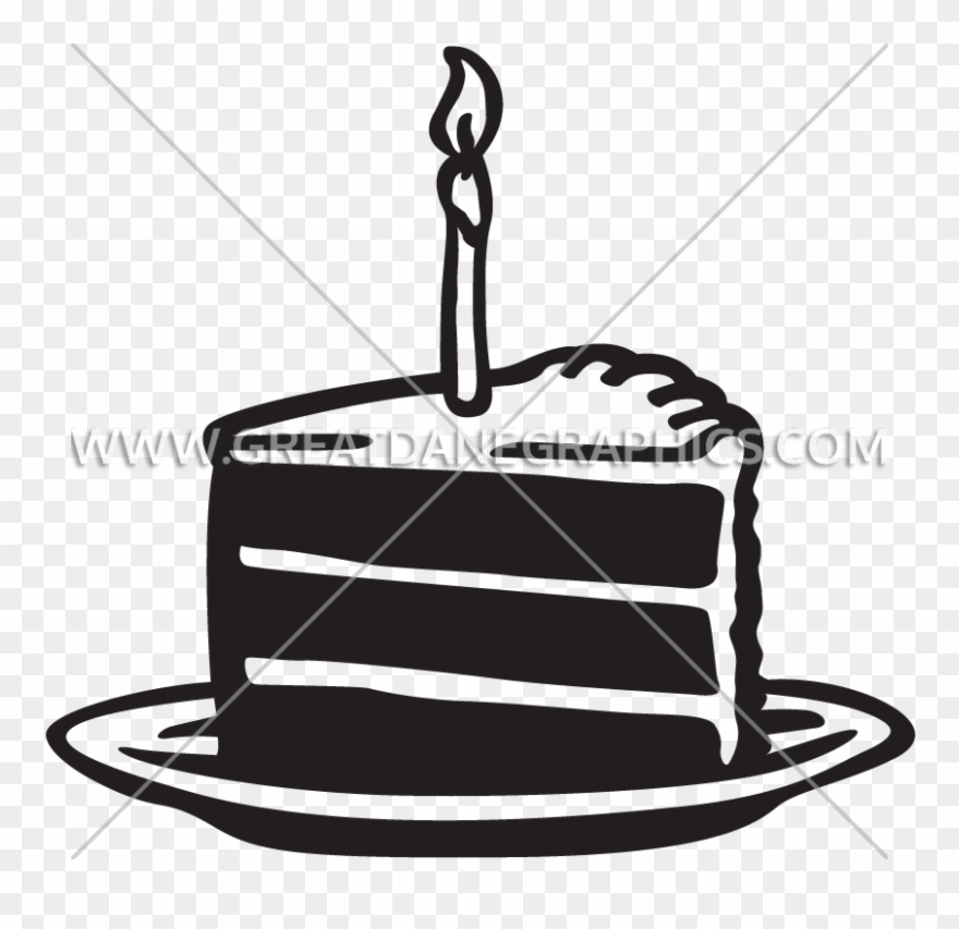 Birthday Cake Slice Drawing Clipart