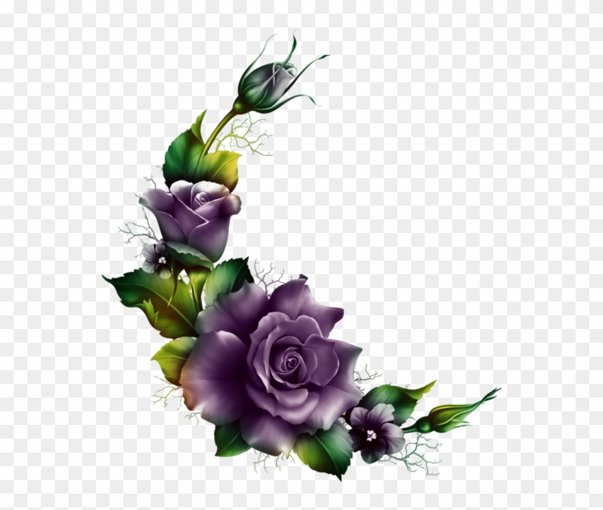 Roses 2 Picture Frame Crafts, Antique Roses, Hibiscus - Flower Clipart