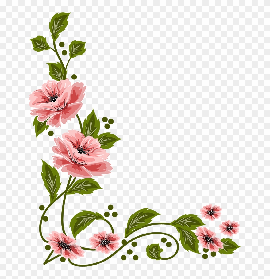 Vintage Flower Clipart Flower Painting - Flower Layout - Png Download