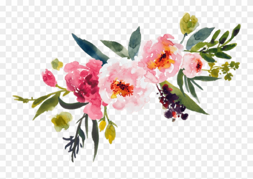 Painting Flower Bouquet Clip Art Leaves Transprent - Transparent Background Watercolor Flowers Png