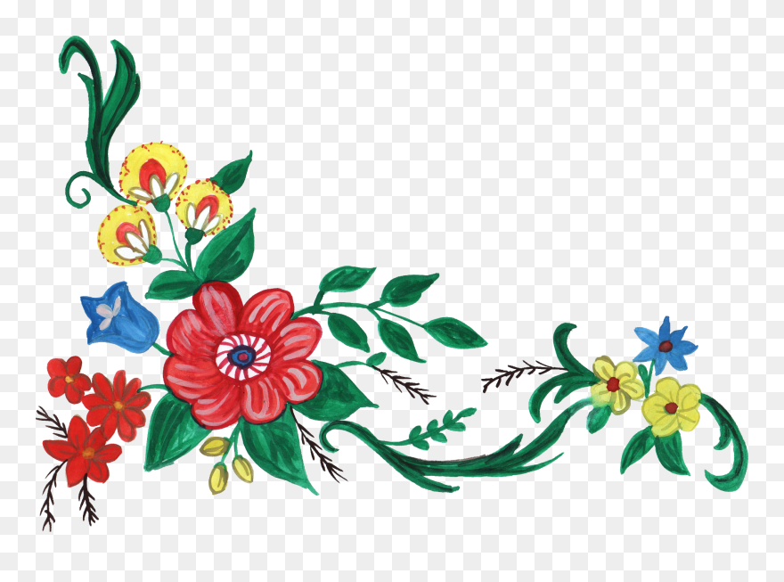 Flowers Joshview Co Watercolor - Flower Corner Design Png Clipart