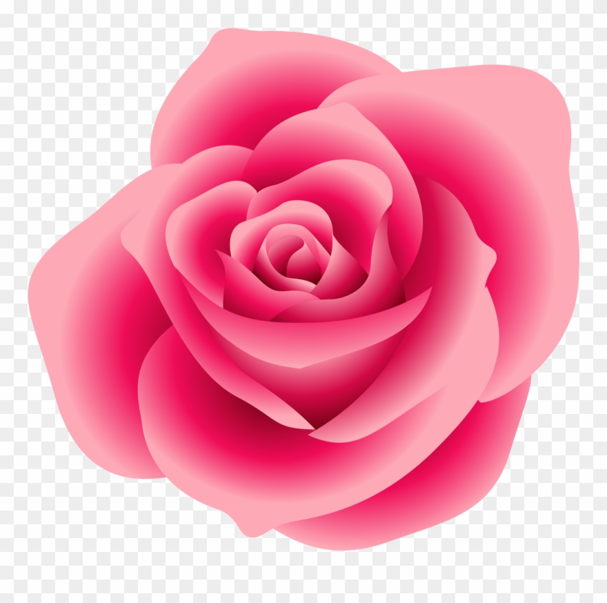 Rose Clipart Image Clip Art Illustration Of A Single - Pink Rose Clipart Png Transparent Png