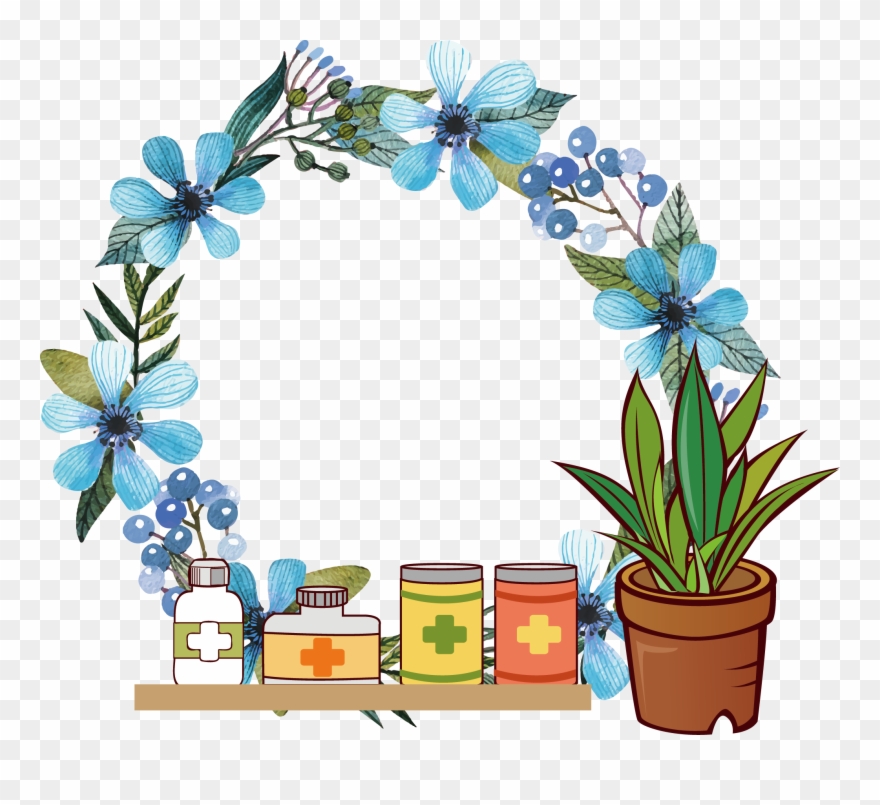 Blue Bottle Flower - Alpha Delta Pi Clipart