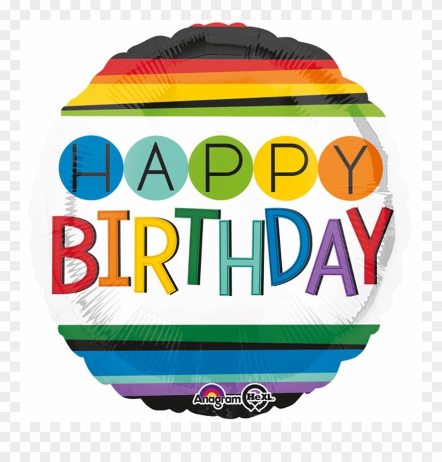 Happy Birthday Regenbogen, 43cm, 0,02m³ - Balloon Clipart