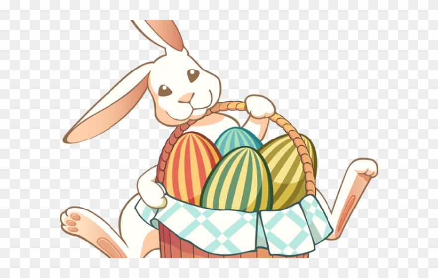 Photoshop Clipart Easter - Easter Bunny With Eggs - Png Download