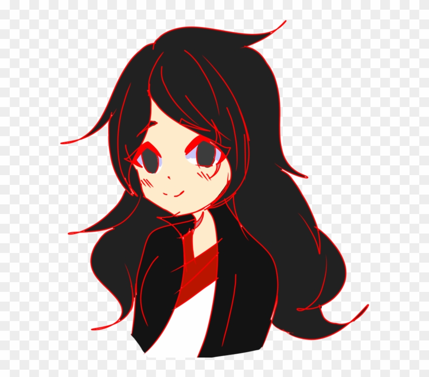 Black Hair Hime Cut - Cartoon Clipart