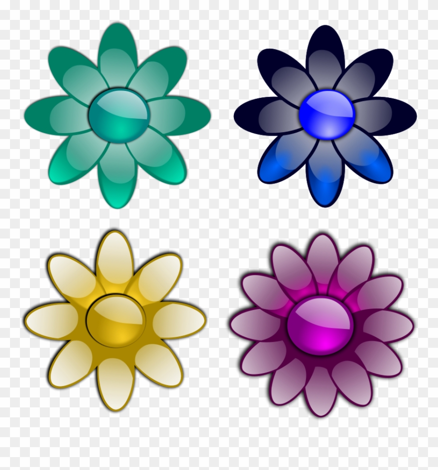 Petal Clipart Tiny Flower - Clip Art Four Flowers - Png Download