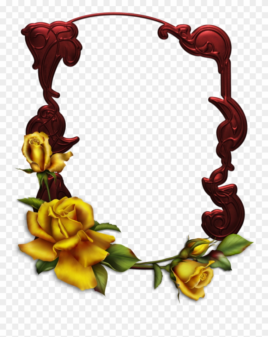 Yellow Roses Frame Art Clipart