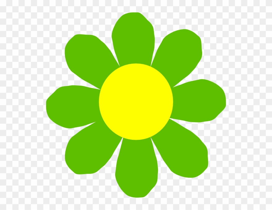Yellow Green Flower Clipart - Png Download