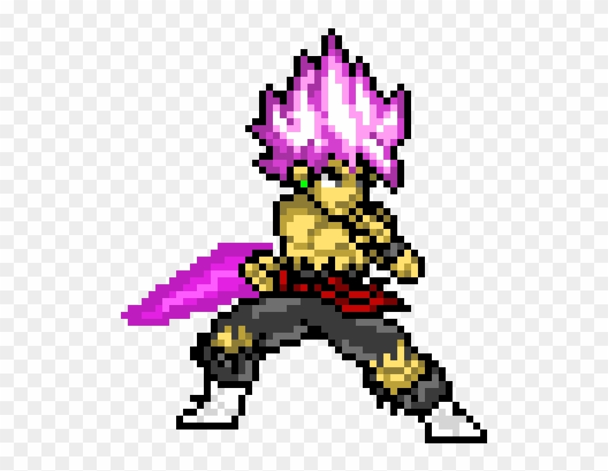 Goku Black Rose - Goku Black Rose Pixel Art Clipart