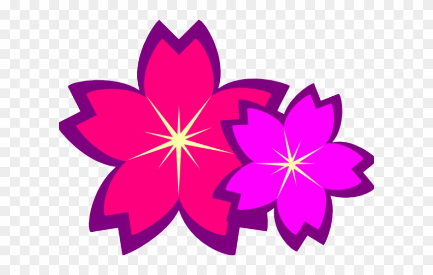 Purple Flower Clipart Purple Plant - Sakura Silhouette Png Transparent Png