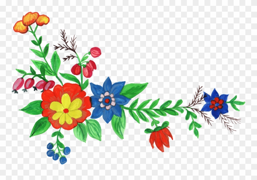 Free Download - Transparent Corner Watercolour Flowers Clipart