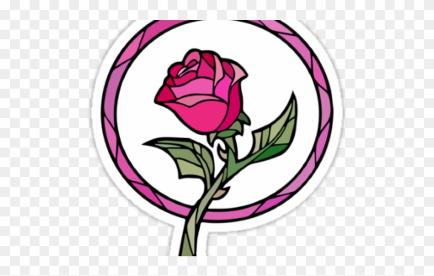 Stained Glass Enchanted Rose Clipart