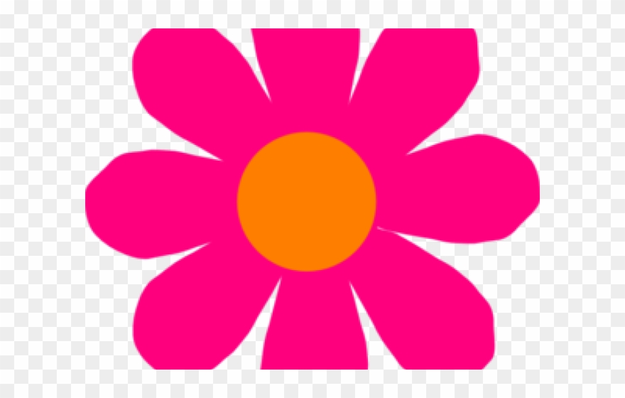 Orange Flower Clipart 4 Flower - Purple And Yellow Animated Flowers - Png Download