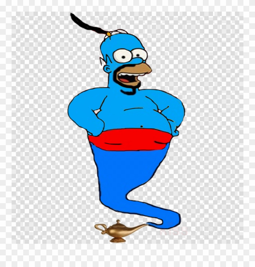 Aladdin Homer Clipart Genie Homer Simpson Iago - Clip Art - Png Download