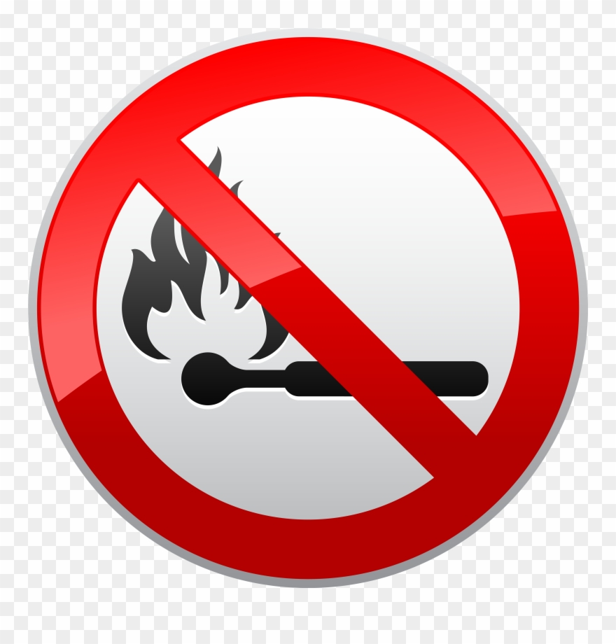 No Naked Flames Prohibition Sign Png Clipart - No Naked Flame Sign Transparent Png