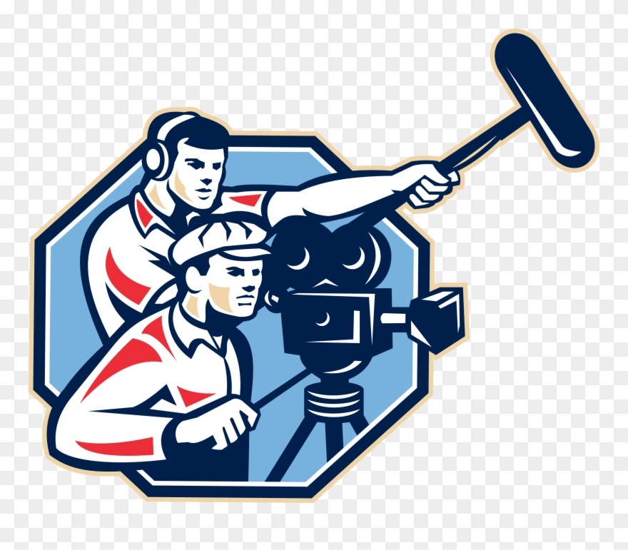 Cameraman Vintage Camera Soundman Boom Retro Gyqwya0u - Man Using Movie Camera Clipart - Png Download