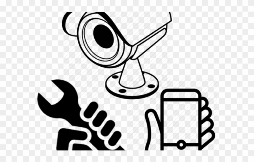 Cctv Camera Line Art Clipart