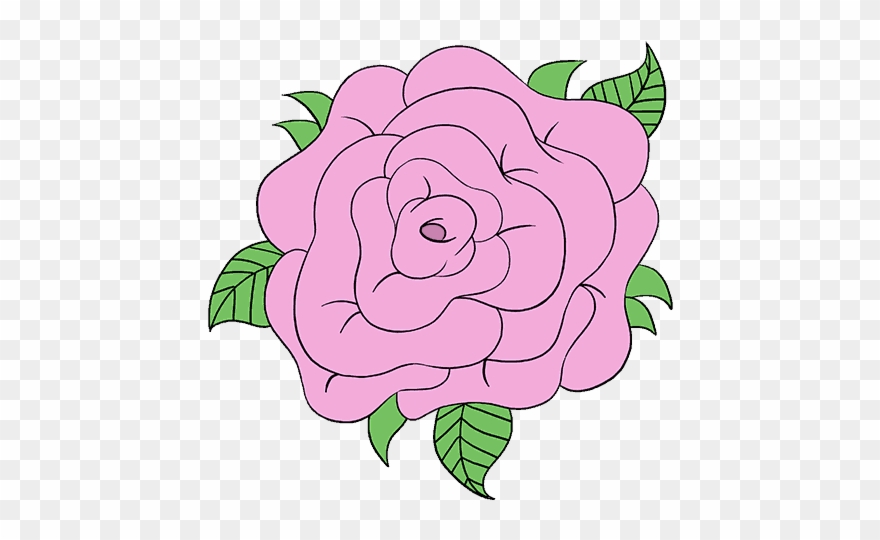 Jpg Free Stock How To Draw A - Draw A Rose Flower Clipart