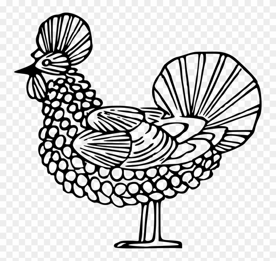 Rooster Chicken Kifaranga Drawing Line Art - Clip Art - Png Download