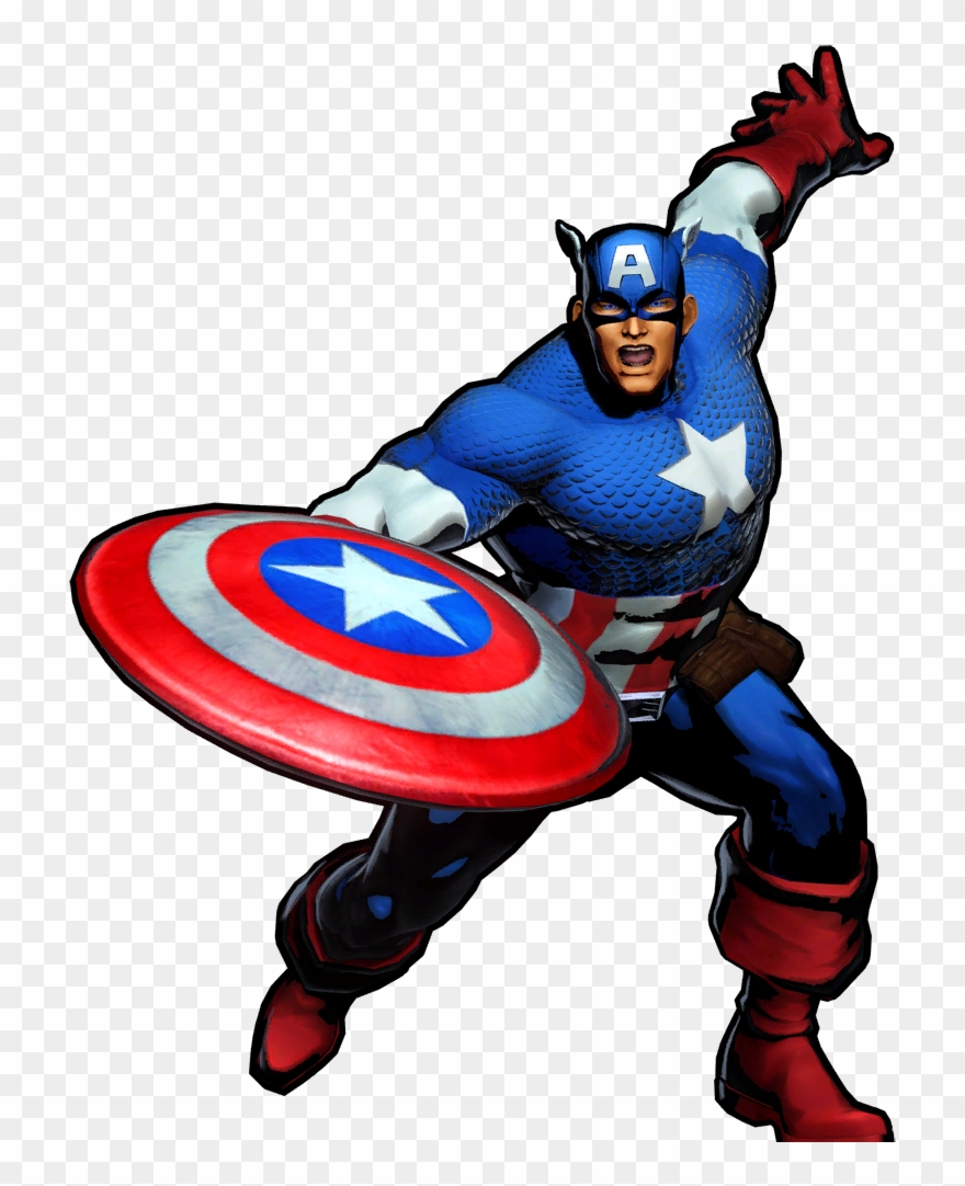 Captain America Clipart Wikia - Captain America Marvel Vs Capcom 3 In Game - Png Download