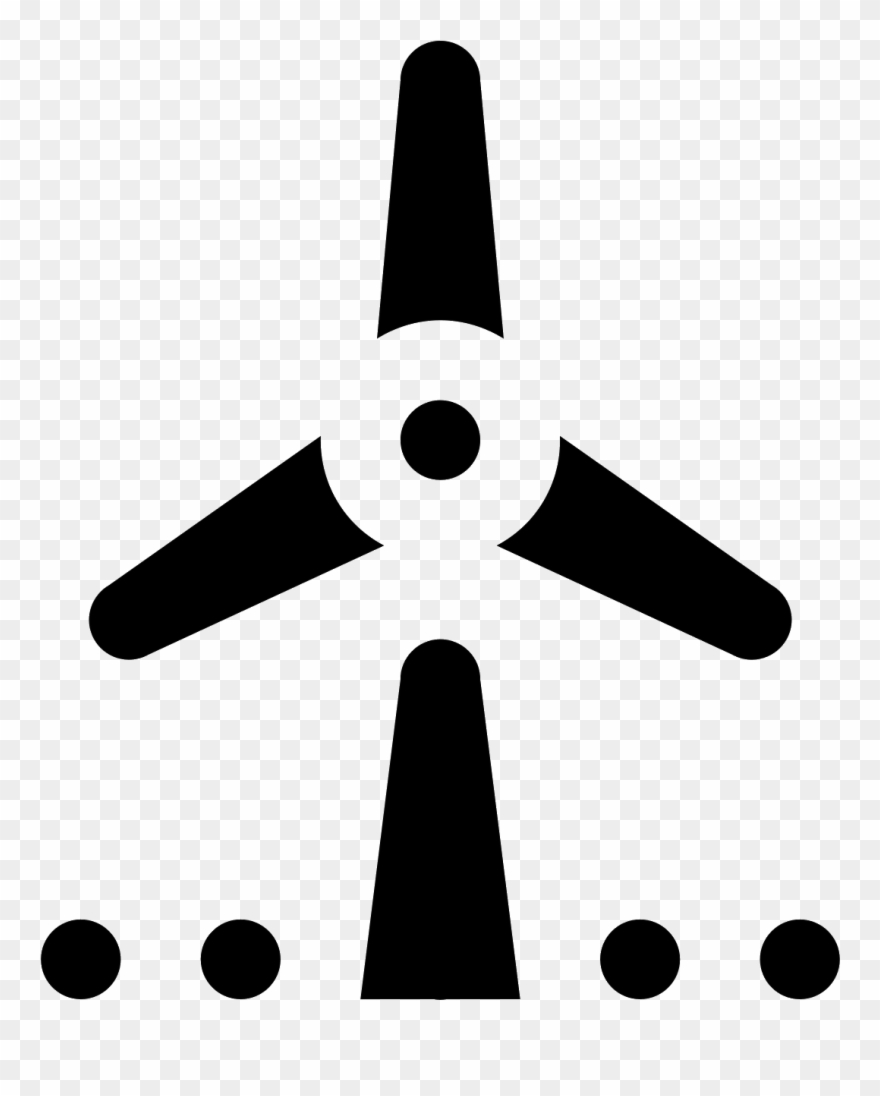 Wind Turbine Icon - Circle Clipart