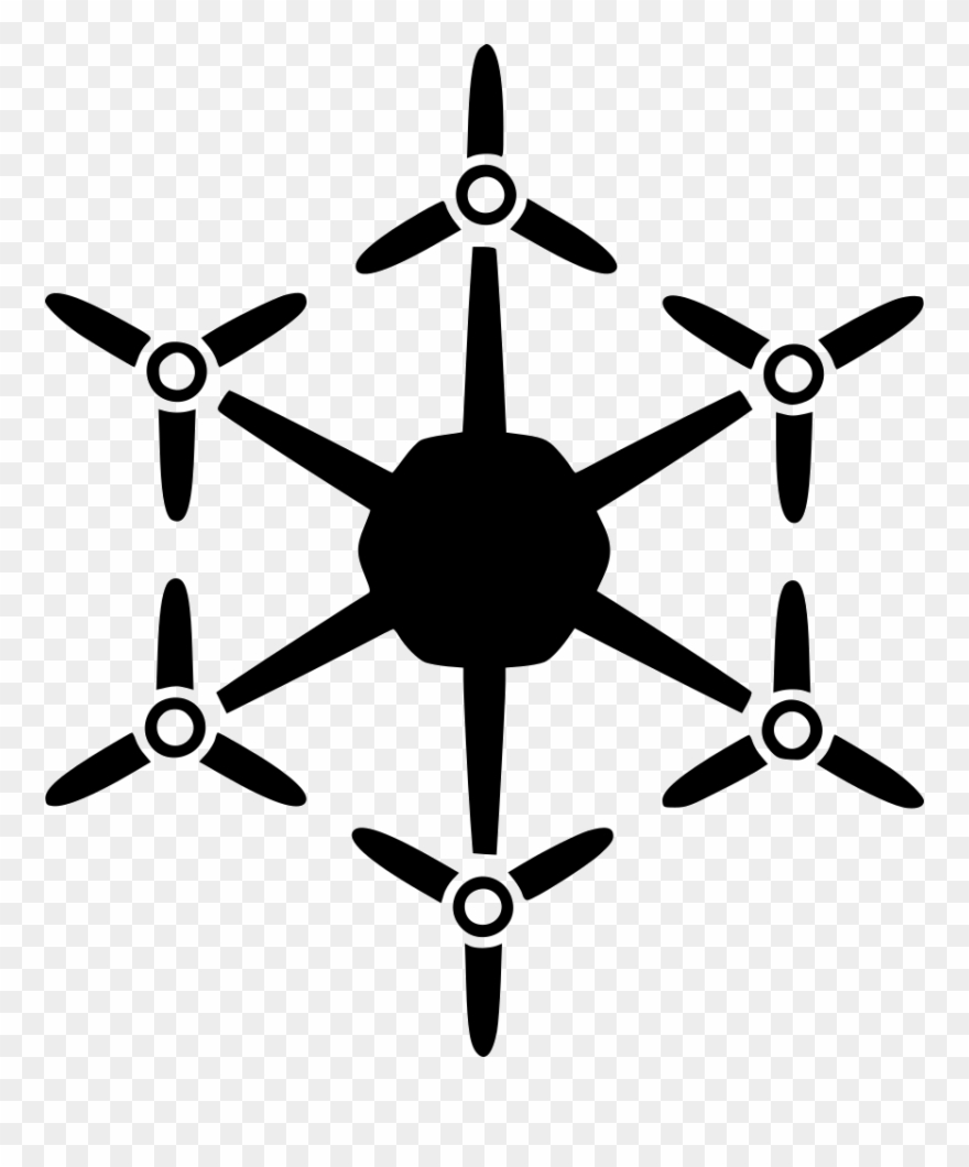 Free Stock Flying Radio Control Uav Hex Copter Multirotor - Hub And Spoke Icon Clipart