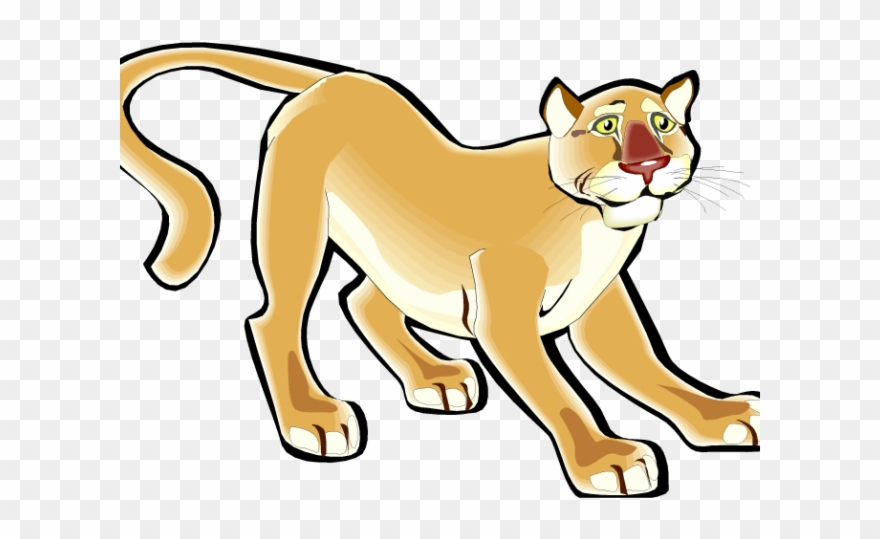 Puma Clipart Transparent - Cartoon Cougar - Png Download