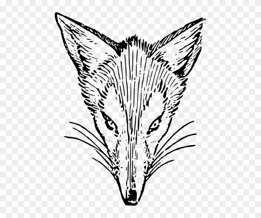 Drawing Fox Symbol Black And White Download - Fox Outline Clipart