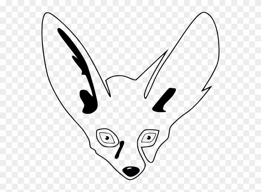 Simple Fennec Fox Drawing Clipart