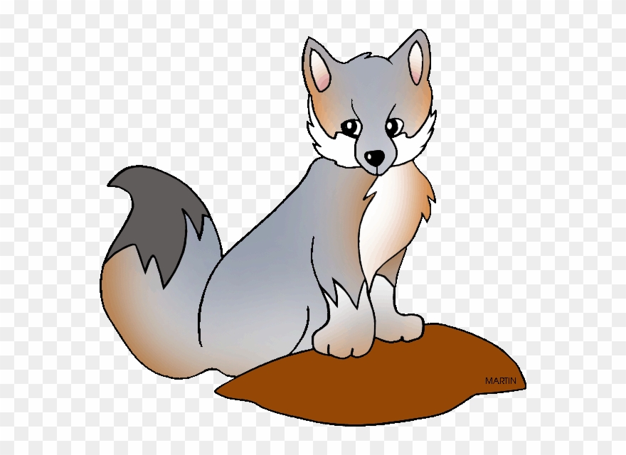 Fox Clipart Grey Fox - Delaware State Animal Grey Fox - Png Download