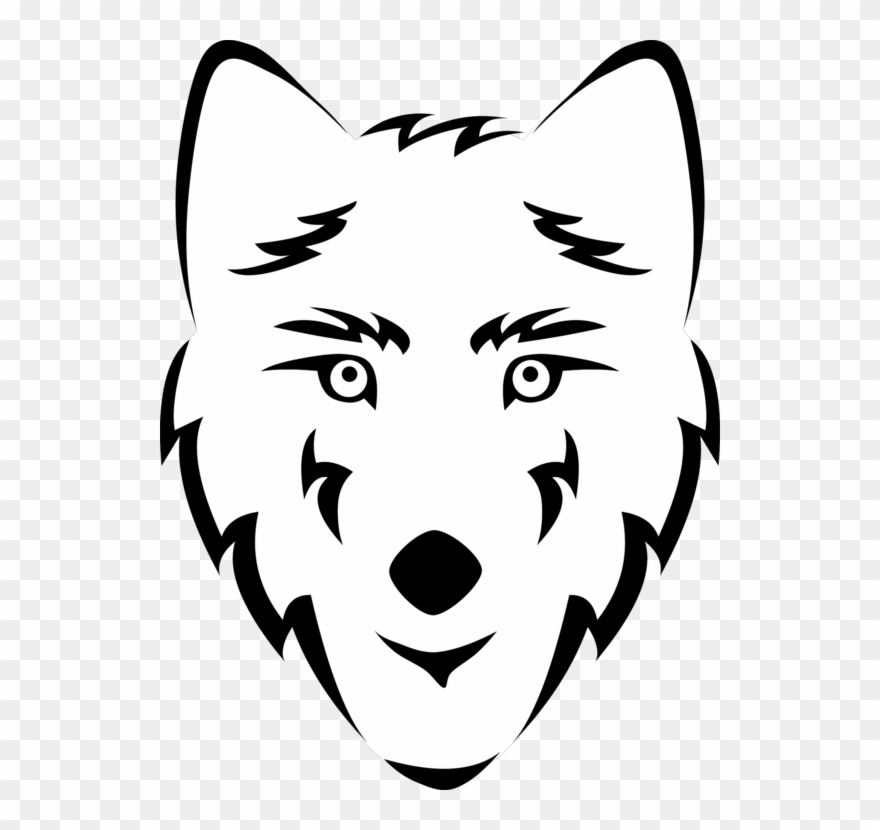 Gray Wolf Drawing Cartoon Line Art Black Wolf - Simple Wolf Head Drawing Clipart