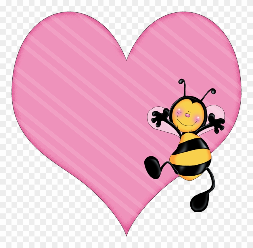 Embroidery - Bee Hearts Clipart - Png Download