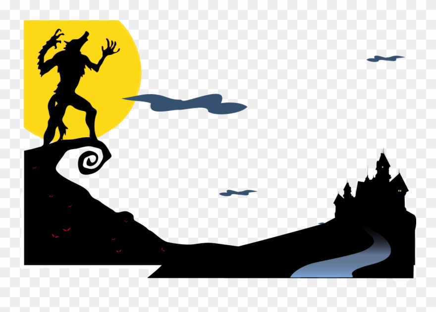 Werewolf Clipart Gray Wolf - Wall Sticker Happy Halloween - Png Download