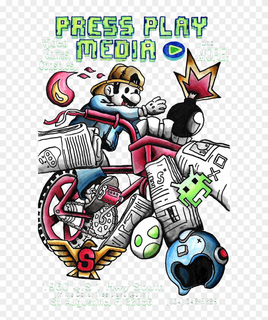 Clipart Black And White Stock Clipart Playing Video - Press Play Media - Png Download