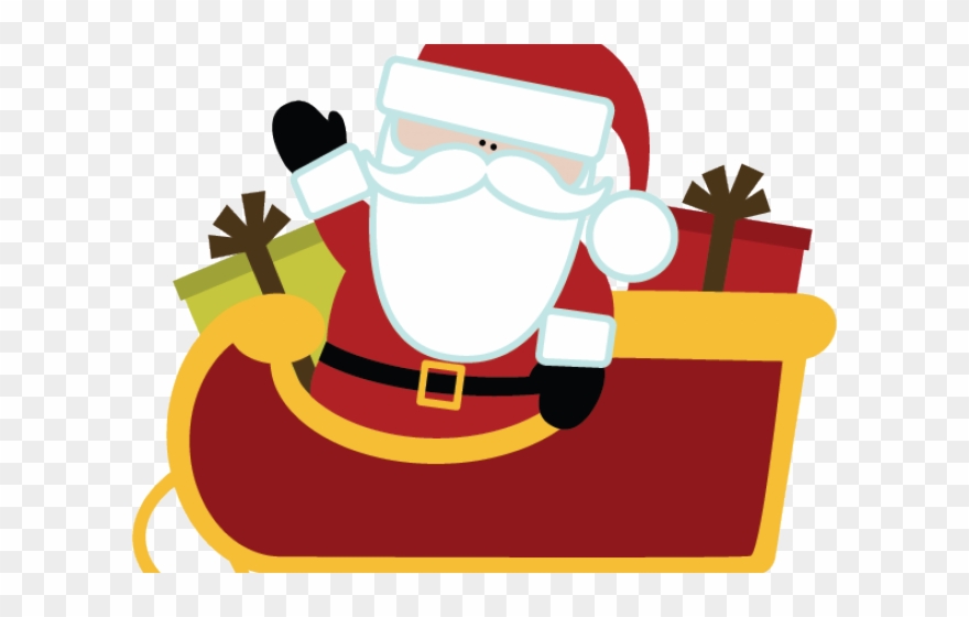Santa On Sleigh Clipart - Png Download