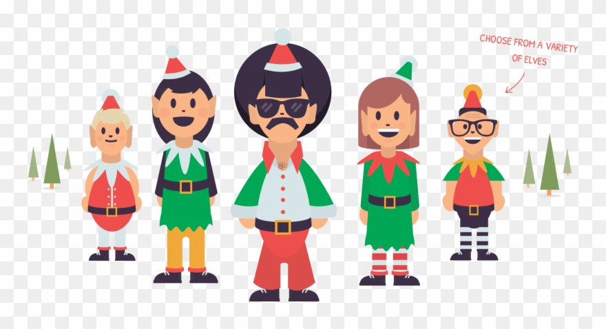 Elfmail Choose From A Collection Of Santas - Christmas Elf Clipart