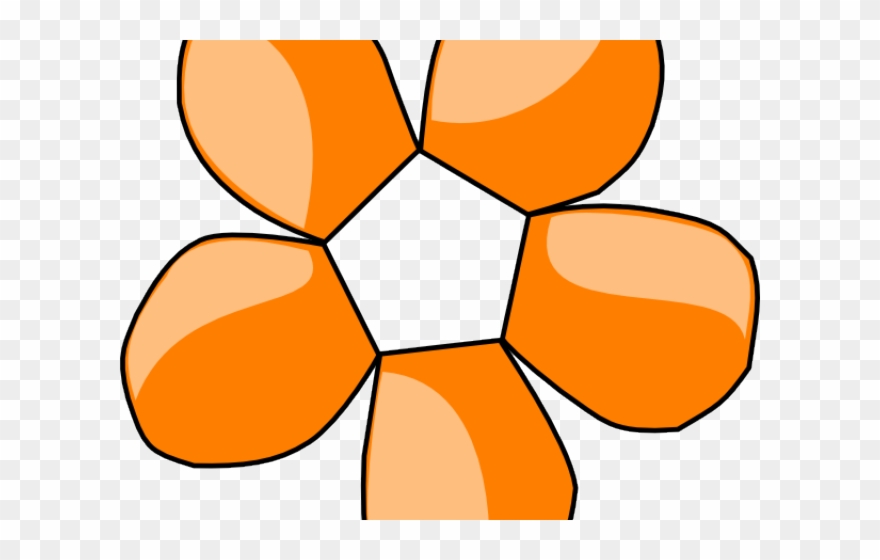 Orange Flower Clipart Fower - Clip Art - Png Download